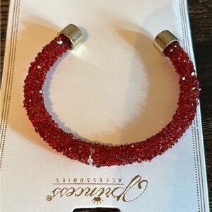 Sparkling Red Crystal Cuff Bracelet by Panacea